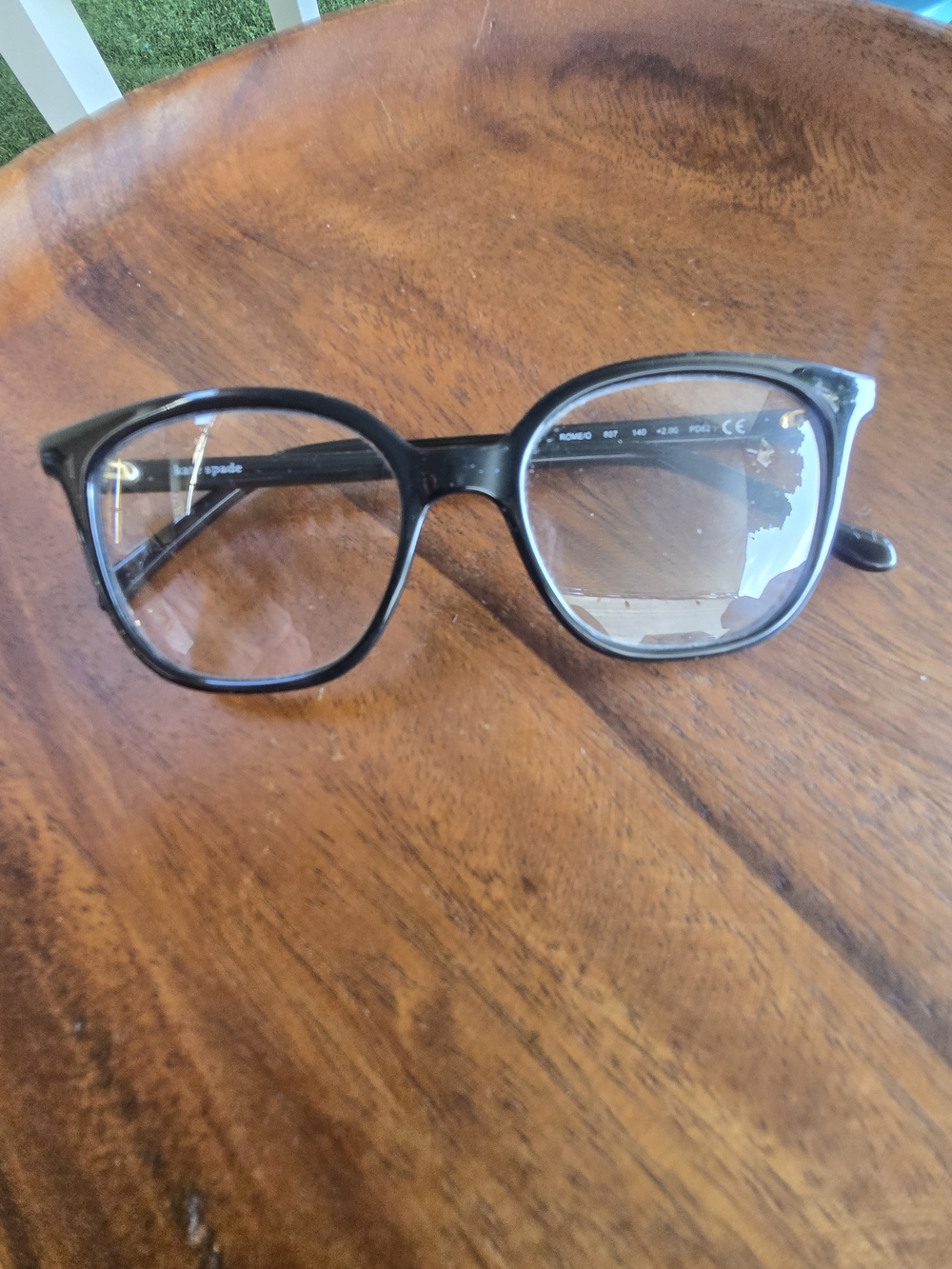 Kate Spade Rome/O 807 Black Rectangle Reading Glasses +2.00